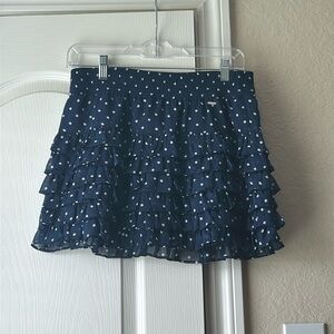 Blue polka dot skirt